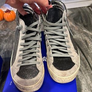 P448 High-Top Glitter Sneakers